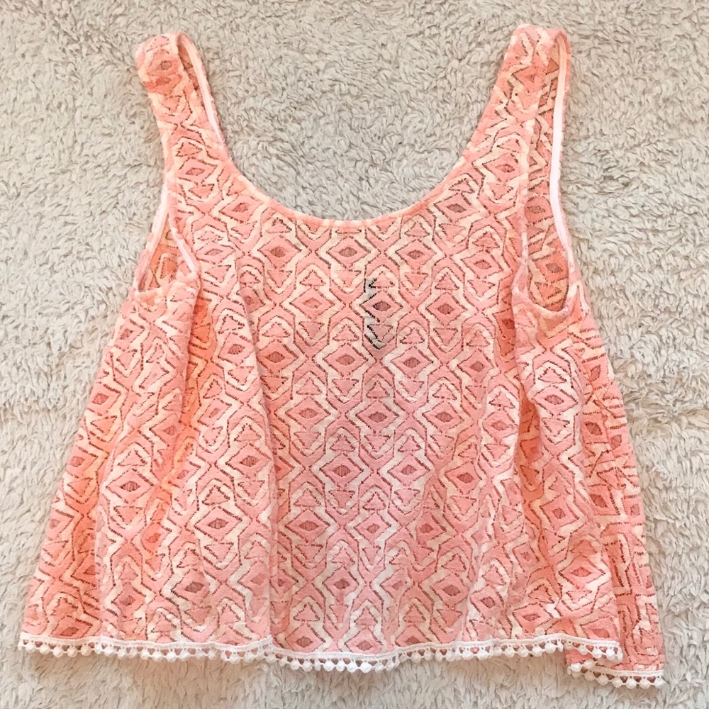 Mezzanine Sleeveless Patterned Knit Top